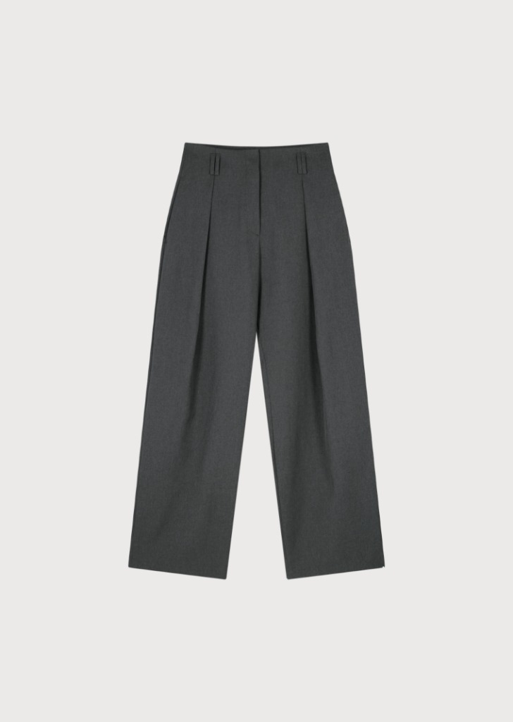 One Tuck Wide Trouser Charcoal