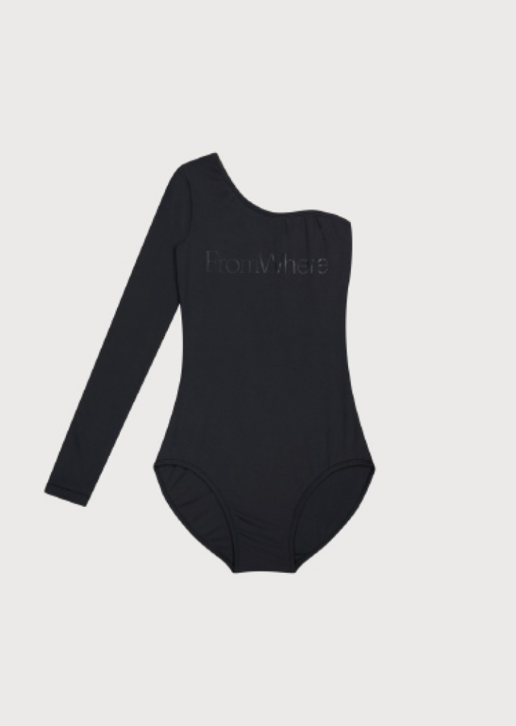 One Sleeve Swimsuit Black