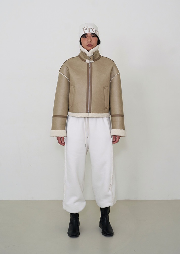 Pull-Over Shearing Jacket Beige