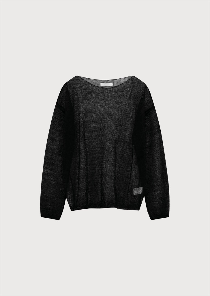 [SEASON OFF 30%]  Slashed Sweater Black