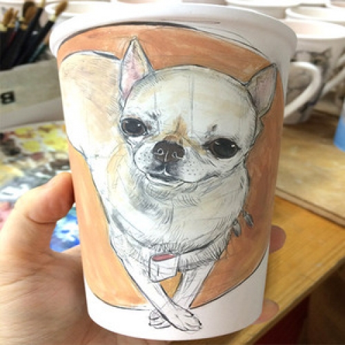 강아지 초상화(머그컵)-공방주문제작