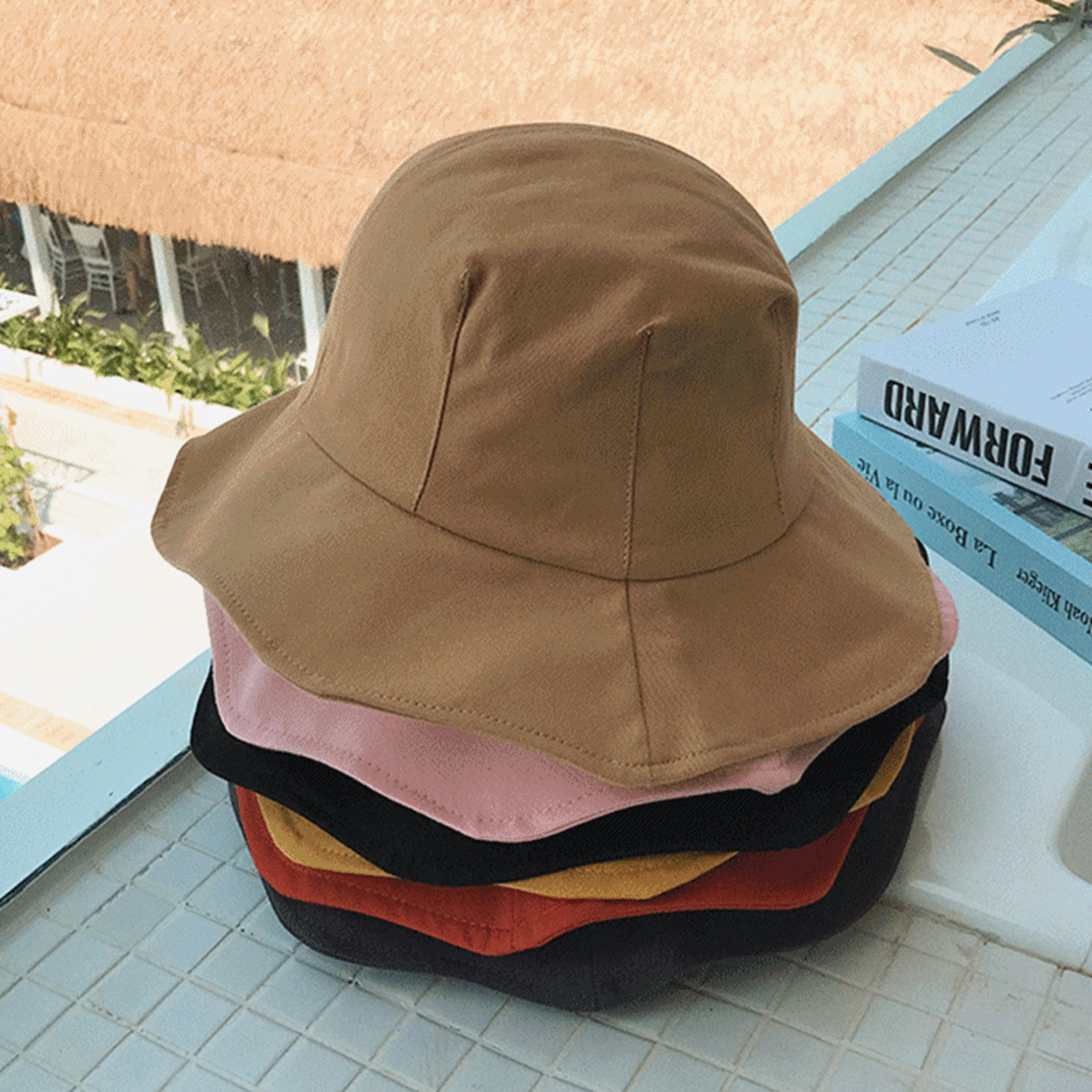 플라워 라인 벙거지 모자