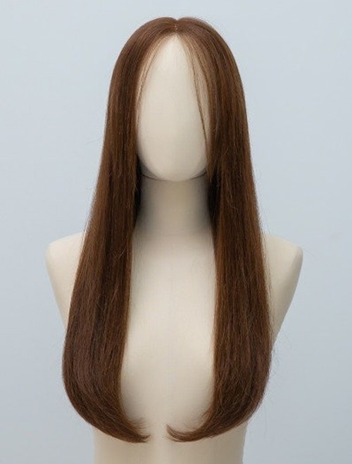Human Hair 100% Lace Skin Full Wig Long straight