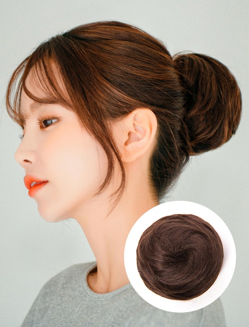 Human Hair Upstyle Wig Basic Medium (Hair Bun Extensions with Mini Claw Clip)