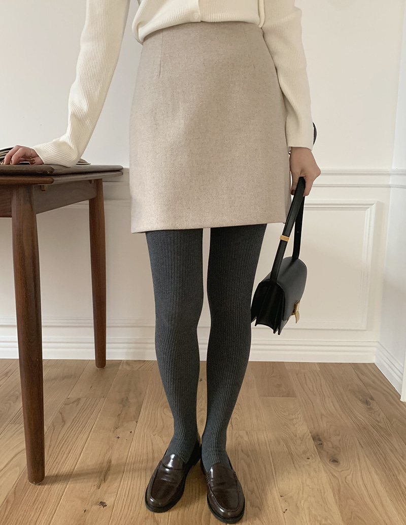 리플 울 미니스커트 (블랙.차콜/S-M/차콜S 단독주문시오늘출발) - ganaesra