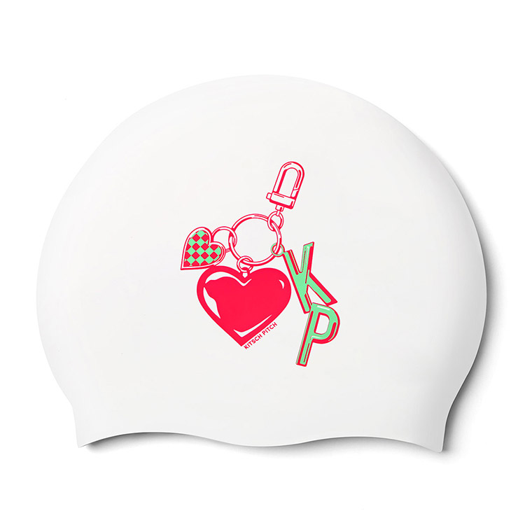 KITSCH PITCH Heart Ring 矽膠泳帽 白色的 [KPC1CS013 (WHT)]