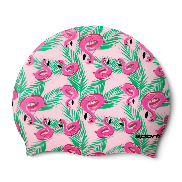 SPORTI Flamingo Floatie 矽膠泳帽 粉色 綠色 [SCS152 (PNK/GRN)]