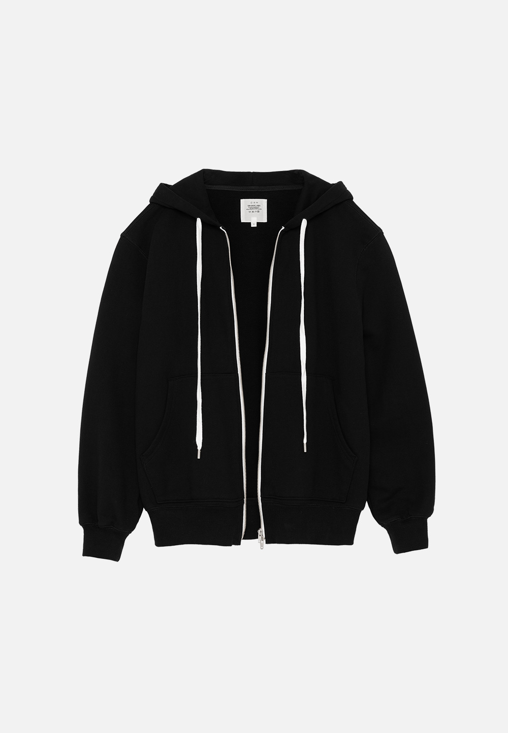 FRENCH TERRY HOOD ZIP-UP BLACK
