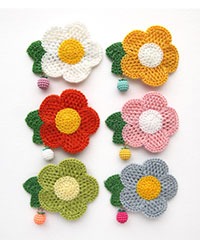 DIY KIT Knitting Camellia Flower Snap Clip 