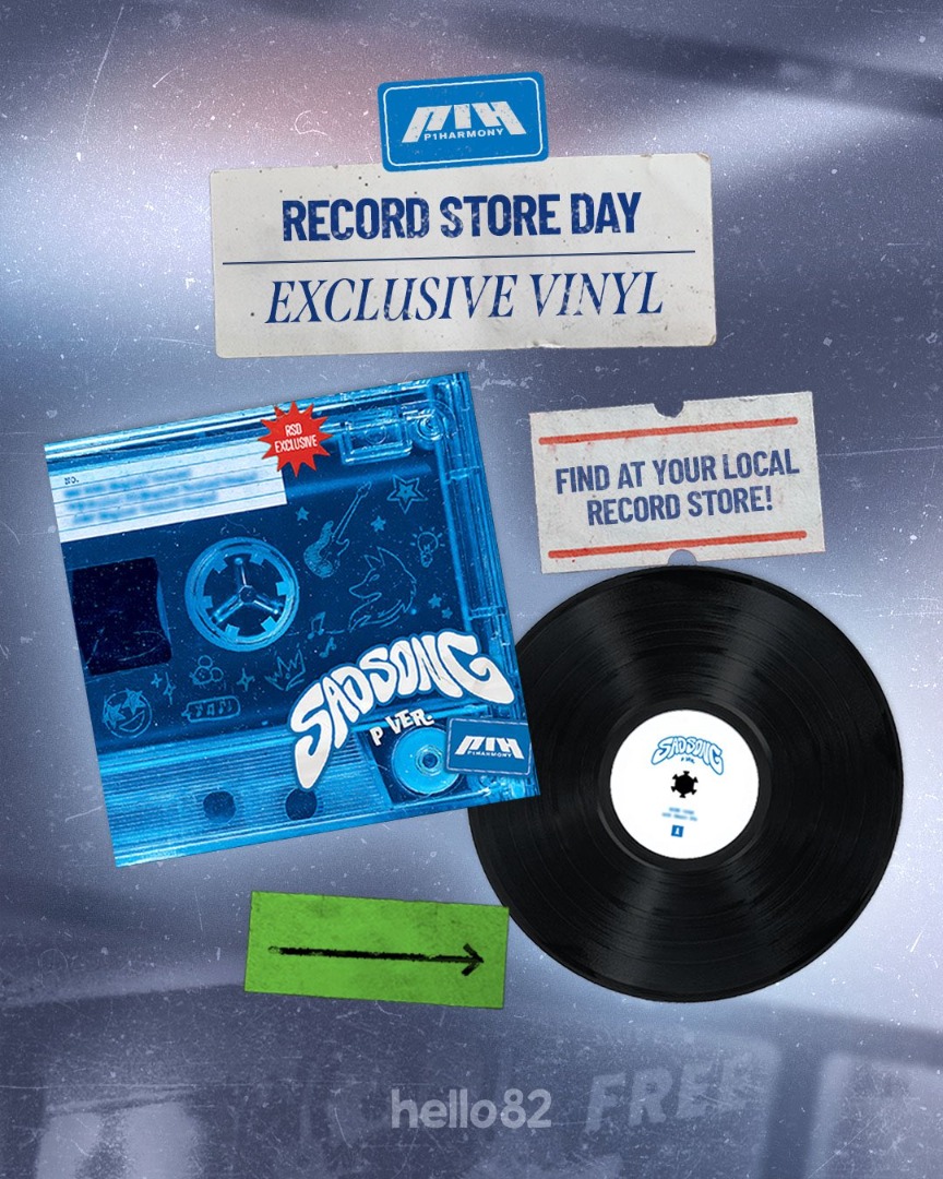 P1Harmony 피원하모니 / Sad Song (P Ver.) (2025 RSD Exclusive Vinyl, 가사지 + 접이식 포스터 + 필름 사진 (6종 중 1종 랜덤 삽입), 2곡의 미발표 보너스 트랙 수록)