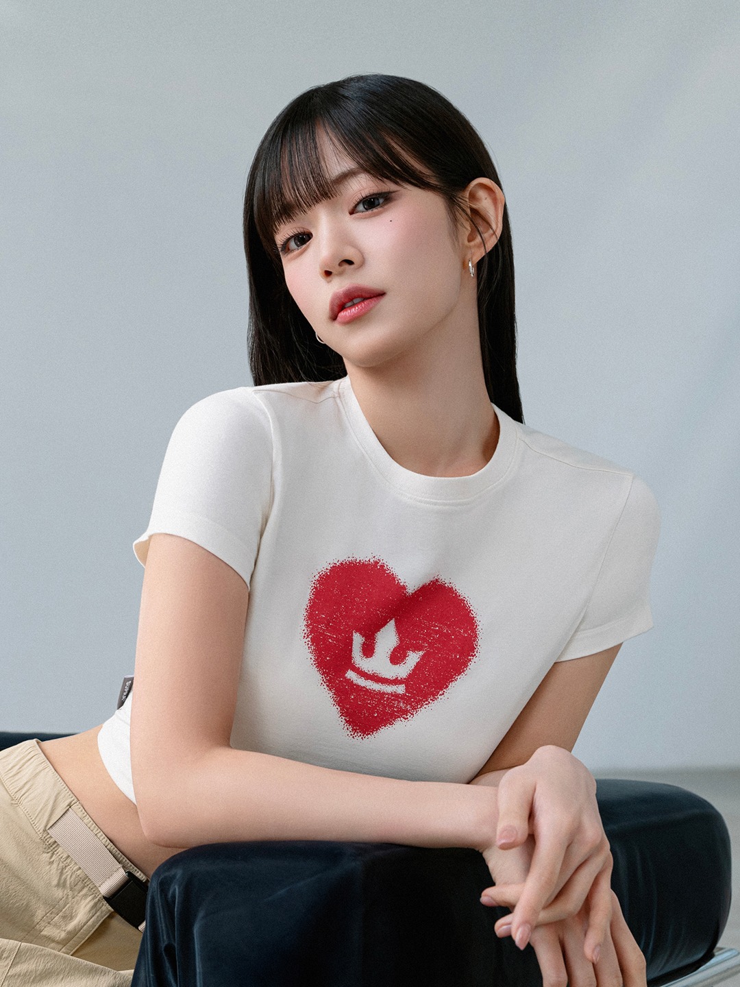 【SUPRA】(韓国) クラウンロゴ クロップ Tシャツ SUPRA