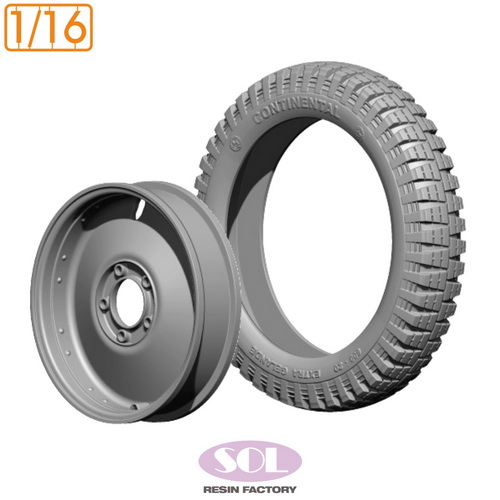 1/16] MM854 WWII German Sd.Kfz.250/1 Spare tire and Wheel rim (3D