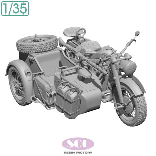 1/35] MM880 WWII German KS750 with Sidecar - SOLMODEL