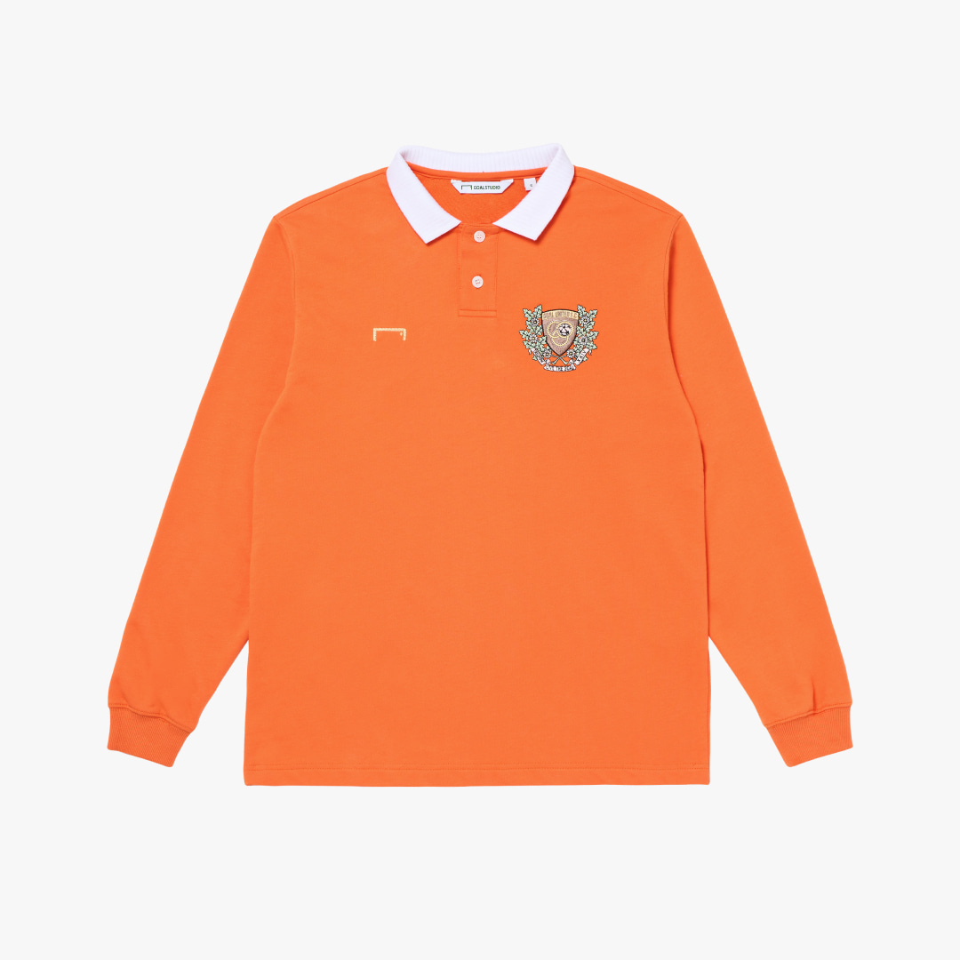EMBLEM POLO SHIRT-ORANGE GOALSTUDIO