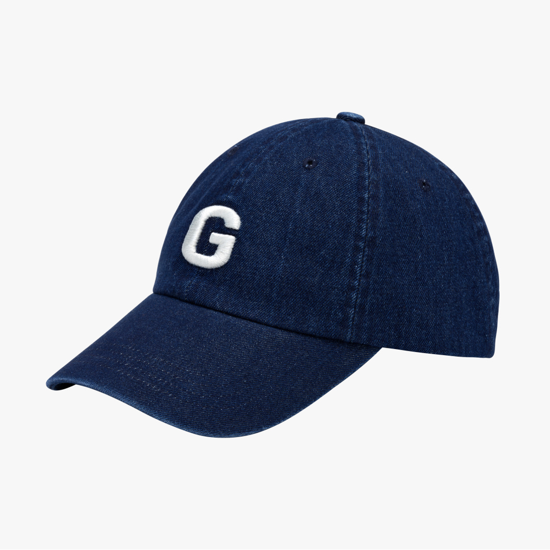 SALE 20%] G LOGO DENIM WASHED BALL CAP-INDIGO - GOALSTUDIO