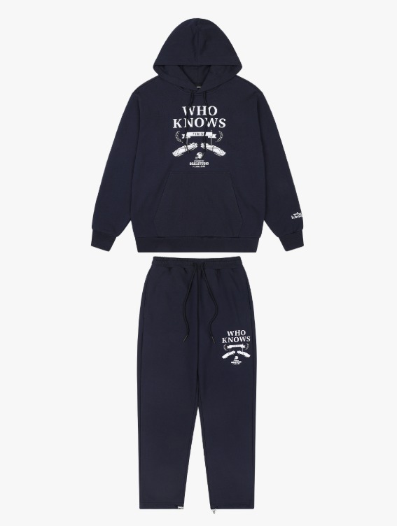 [30% OFF] WHO KNOWS BOBSLEIGH HOODIE &amp; PANTS - NAVY