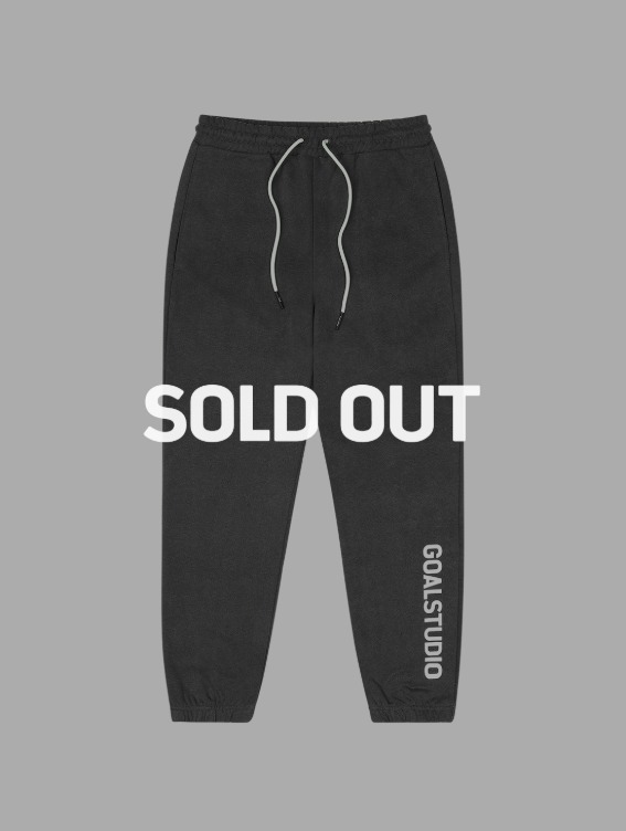 [SOLD OUT][30%]GOALSTUDIO LETTERING PIGMENT DYED JOGGER PANTS - CHARCOAL