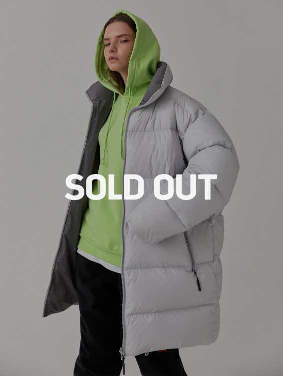 [SOLD OUT][50%]REVERSIBLE GOOSE LONG DOWN JACKET - GREY