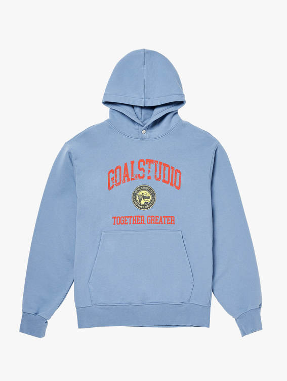[SALE 30%] FC LETTERING STONE WASHED HOODIE-BLUE