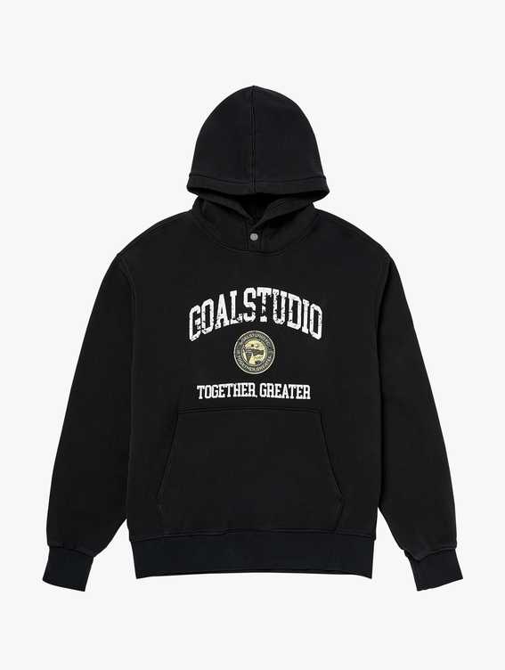 [SALE 40%] FC LETTERING STONE WASHED HOODIE-BLACK