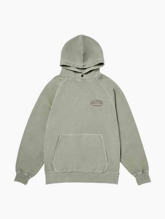 [SALE 20%] LETTERING PIGMENT DYED HOODIE-KHAKI