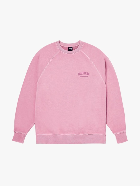 LETTERING PIGMENT DYED SWEAT-PINK
