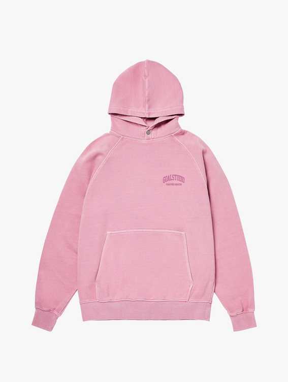 [SEASON OFF 40%] LETTERING PIGMENT DYED HOODIE-PINK