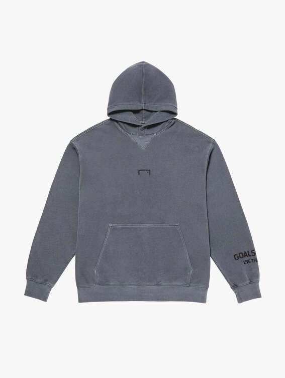 SMALL LOGO PIGMENT DYED HOODIE-CHARCOAL[30%]