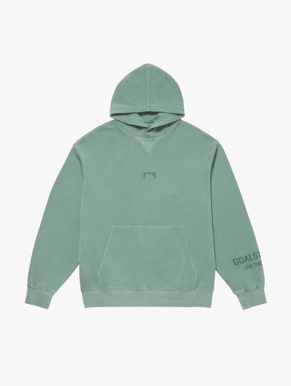 [SEASON OFF 30%] SMALL LOGO PIGMENT DYED HOODIE-LIGHT GREEN