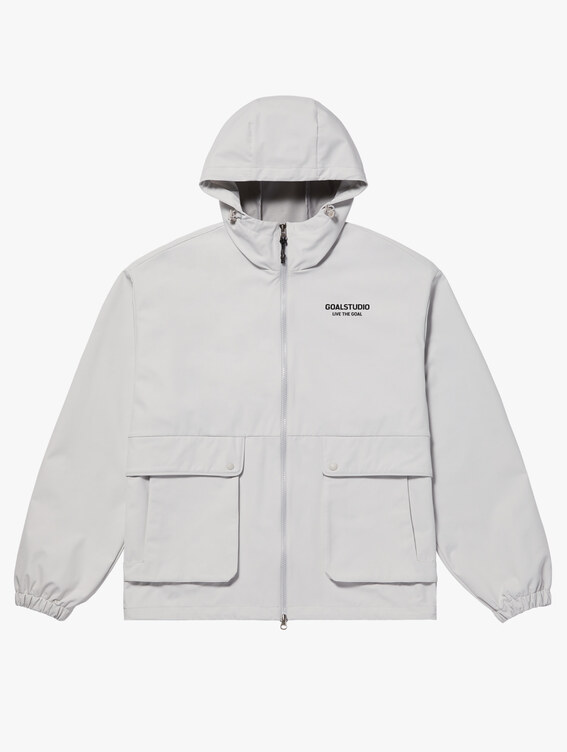 [MID SALE 40%] 3LAYER HOODED UTILITY JACKET-LIGHT GREY