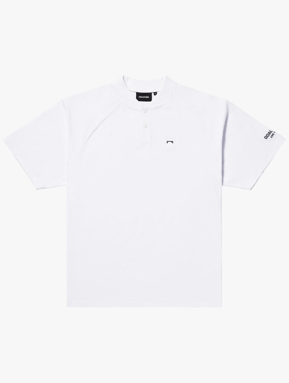 [SALE 40%] AIR DRY HENLEY-NECK TEE-WHITE