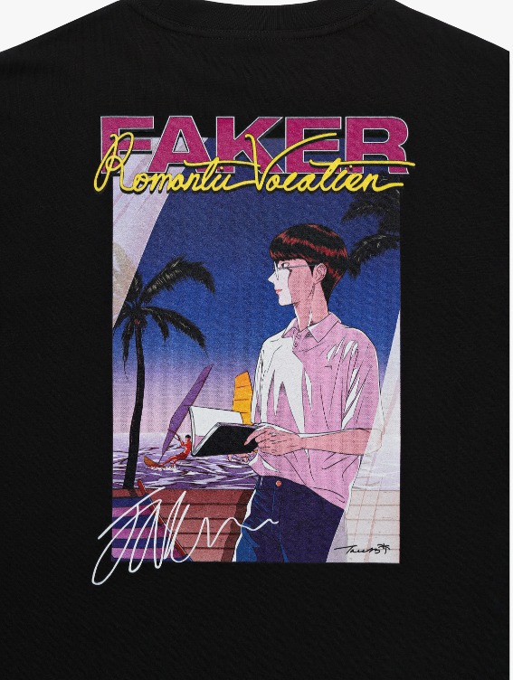 T1 ROMANTIC VACATION GRAPHIC TEE-FAKER-BLACK