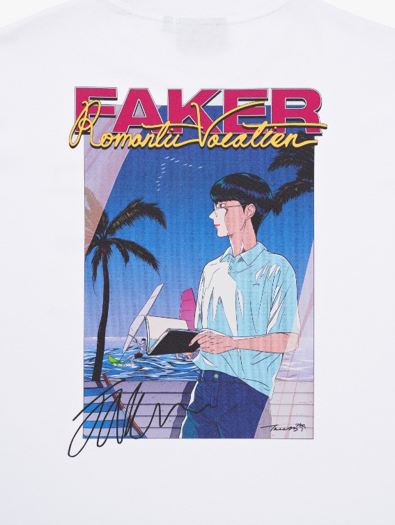 T1 ROMANTIC VACATION GRAPHIC TEE-FAKER-WHITE