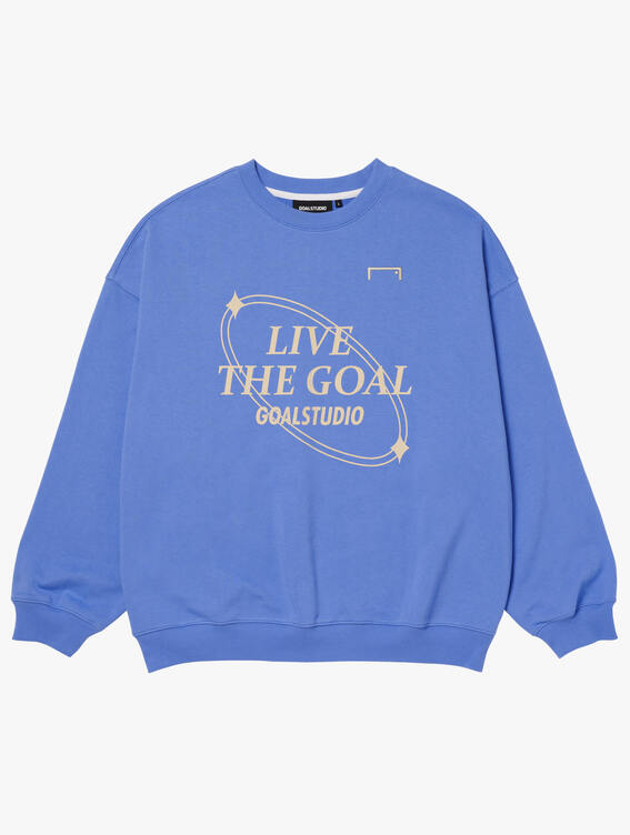 [SALE 10%] OVER FIT LIVE THE GOAL SWEAT-LIGHT BLUE