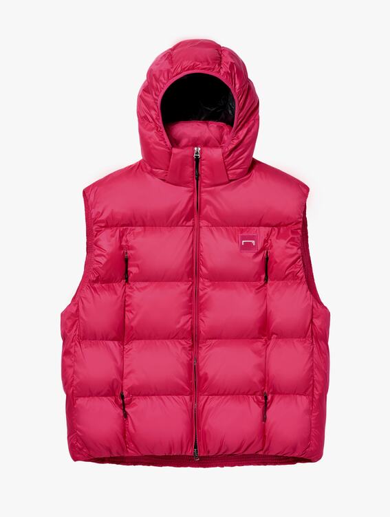 [SALE 30%] DETACHABLE HOODED PUFFER PADDING VEST-RED