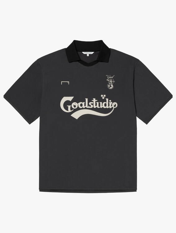 GOALSTUDIO FC VINTAGE POLO SHIRT-CHARCOAL