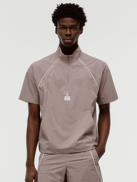 [PACE GOAL 10%] COLOR-BLOCK S/S ANORAK-BROWN