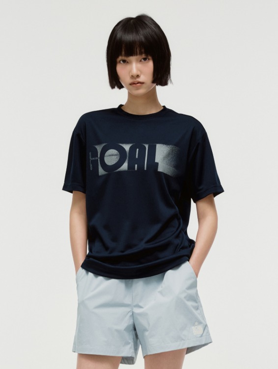 [PACE GOAL 10%] ACTIVE FRONT GOAL LOGO TEE-NAVY