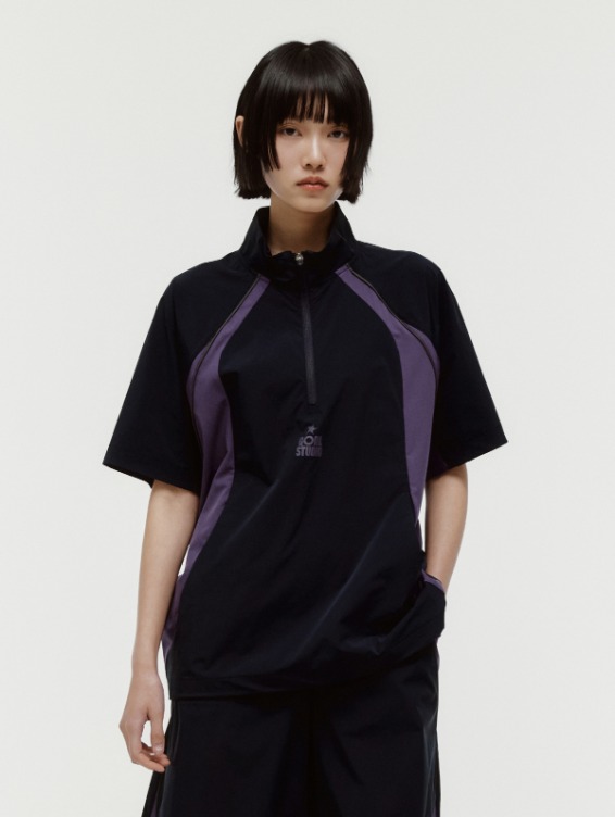 [PACE GOAL 10%] COLOR-BLOCK S/S ANORAK-NAVY