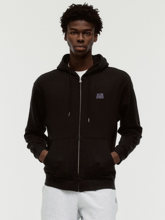 [PACE GOAL 10%] MAP LOGO HOOD ZIP-UP-BLACK
