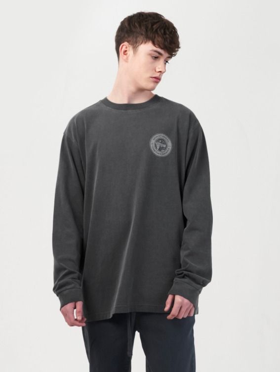 GOALSTUDIO FC GRAPHIC PIGMENT DYED LONG SLEEVE TEE-CHARCOAL