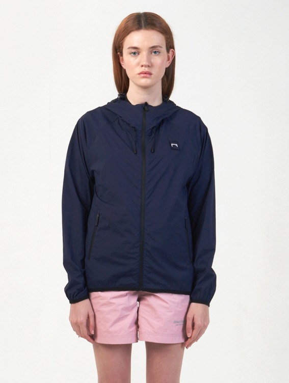 [30%] SIGNATURE WOVEN STRETCH HOODED JACKET-NAVY