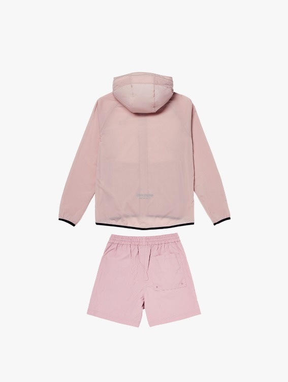 [10% OFF] SIGNATURE WOVEN STRETCH HOODED JACKET &amp; WOVEN SHORTS-PINK