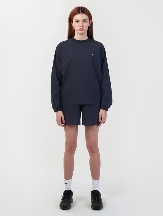 [10% OFF] SIGNATURE WOVEN STRETCH LONG SLEEVE TEE&amp;SHORTS-NAVY