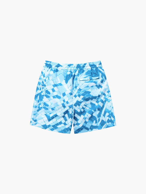 RIO BEACH ALL OVER PATTERN MESH LINED SHORTS-BLUE