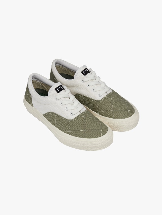 [SALE 20%] QUILTED CLASSIC SNEAKERS-WHITE/KHAKI