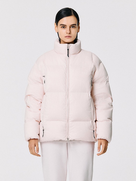 PIPING PUFFER DOWN JACKET-LIGHT PINK