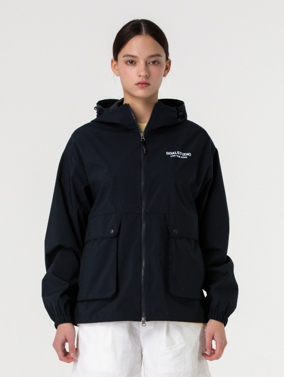 3LAYER HOODED UTILITY JACKET-NAVY
