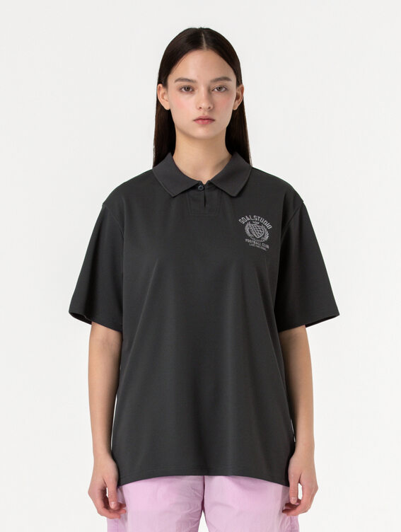 [MID SALE 50%] FC AIR DRY POLO SHIRT-CHARCOAL