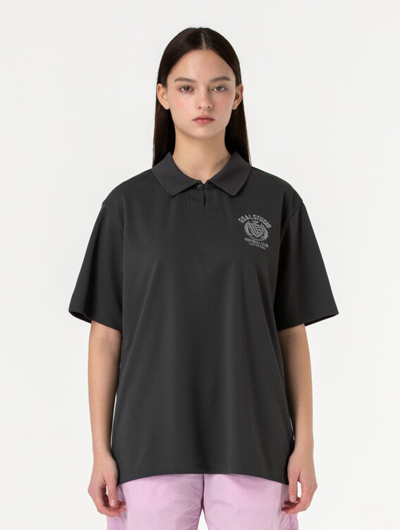 [SALE 30%] FC AIR DRY POLO SHIRT-CHARCOAL